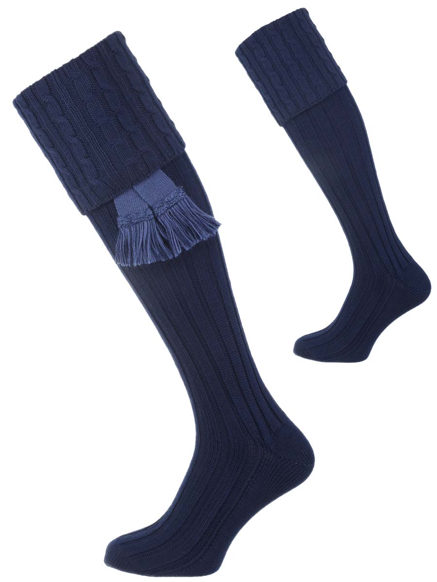 The Harris Cable Shooting Stocking - Navy
