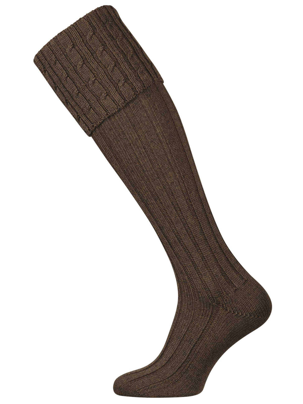 Brown knitted shooting socks