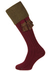 The Lomond Shooting Sock, Burgundy & Bracken