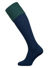 The Lomond Merino Wool Blend Contrast Top Shooting Sock, Indigo & Forest