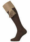 The Lomond Merino Wool Blend Contrast Top Shooting Sock, Truffle & Pebble