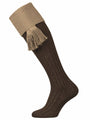 The Lomond Merino Wool Blend Contrast Top Shooting Sock, Truffle & Pebble