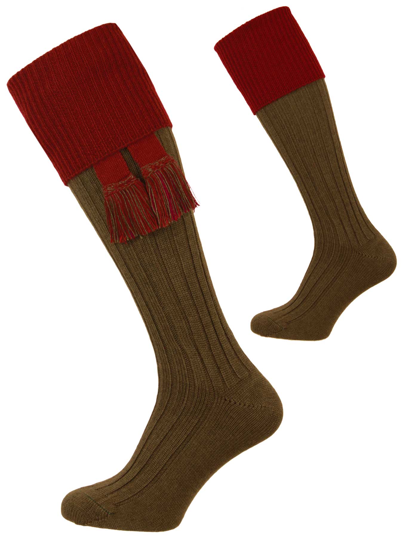 The Lomond Spruce & Burgundy Shooting Sock