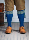 The Whitley Shooting Sock with Garter, London Blue