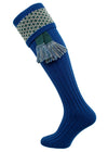 The Whitley Shooting Sock with Garter, London Blue