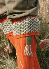 The Whitley Shooting Sock with Garter, Burnt Orange