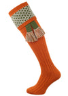 The Whitley Shooting Sock with Garter, Burnt Orange
