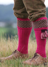 The Whitley Shooting Sock with Garter, Fuchsia