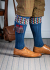 The Ashton Shooting Sock with Garter, Airforce Blue