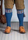 The Ashton Shooting Sock with Garter, Airforce Blue