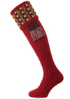 The Ashton Shooting Sock with Garter, Cranberry