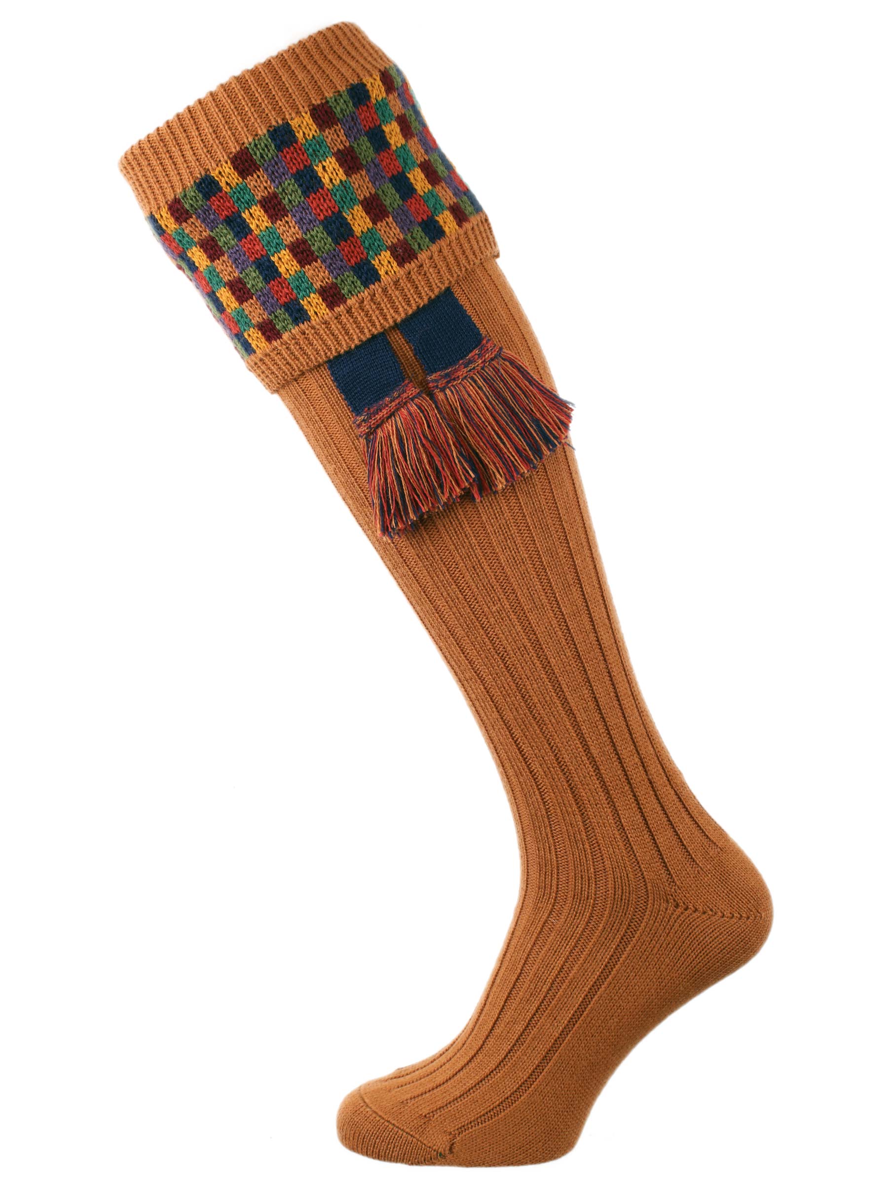 The Ashton Shooting Sock with Garter, Fudge