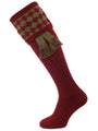The Chessboard Shooting Sock, Burgundy & Bracken