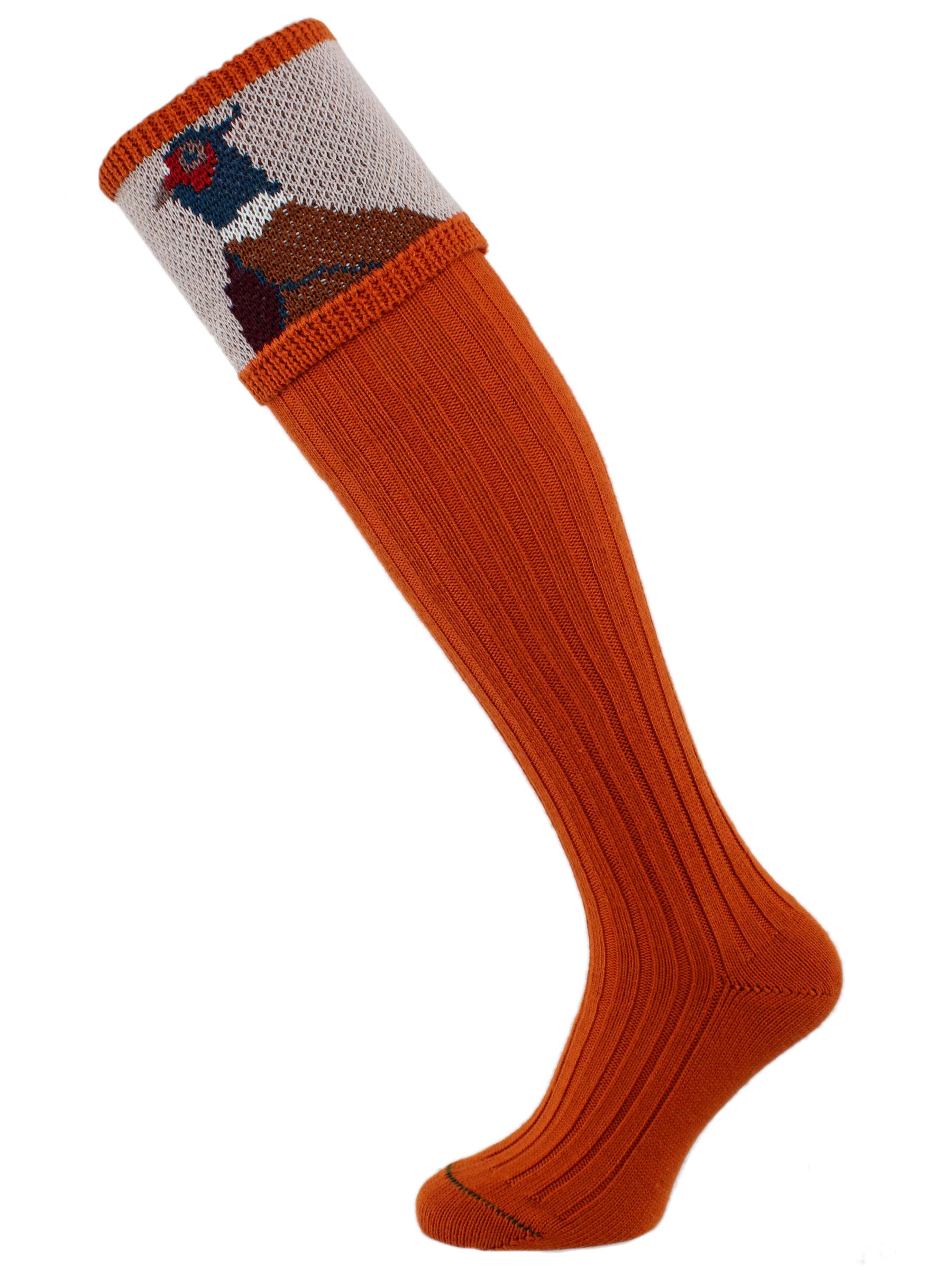 The "Percy" Pheasant Shooting Sock, Burnt Orange