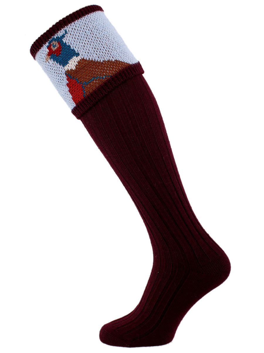 The "Percy" Pheasant Shooting Sock, Rioja
