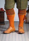 The "Big Bee" Honeycomb Shooting Sock with Garter, Burnt Orange