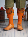 The "Big Bee" Honeycomb Shooting Sock with Garter, Burnt Orange