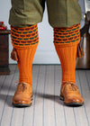 The "Big Bee" Honeycomb Shooting Sock with Garter, Burnt Orange
