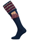 The "Big Bee" Honeycomb Shooting Sock with Garter, Indigo