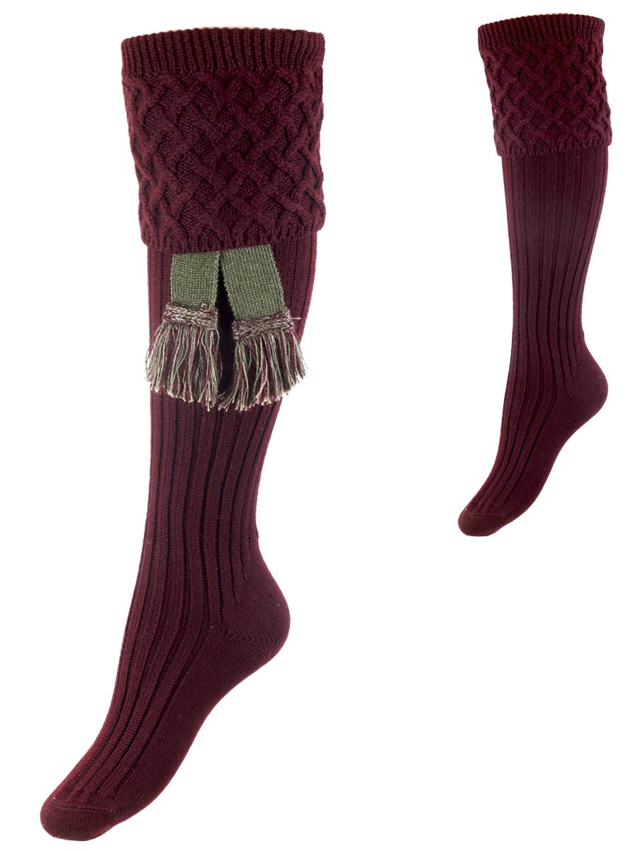 The Lady Rannoch Shooting Sock, Mulberry