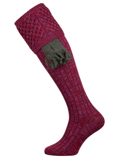 The Chelsea Merino Wool Shooting Sock, Berry Mix Marl