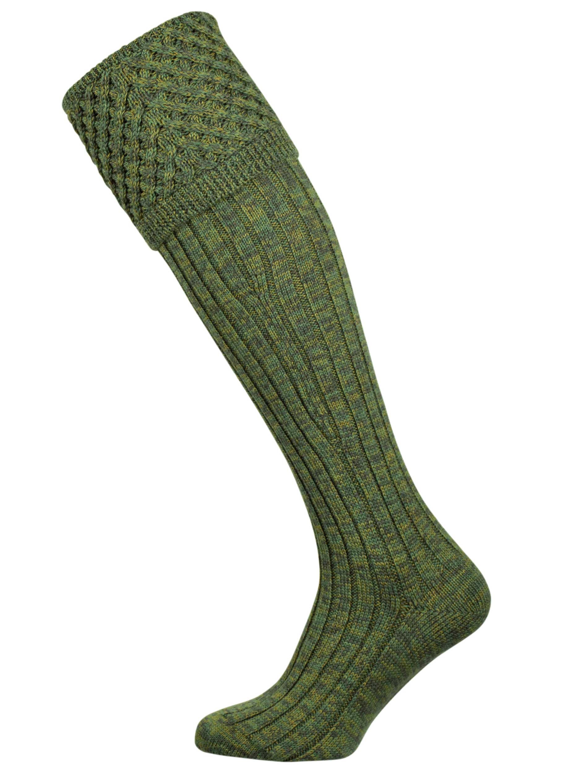 The Chelsea Merino Wool Shooting Sock, Moss Mix Marl