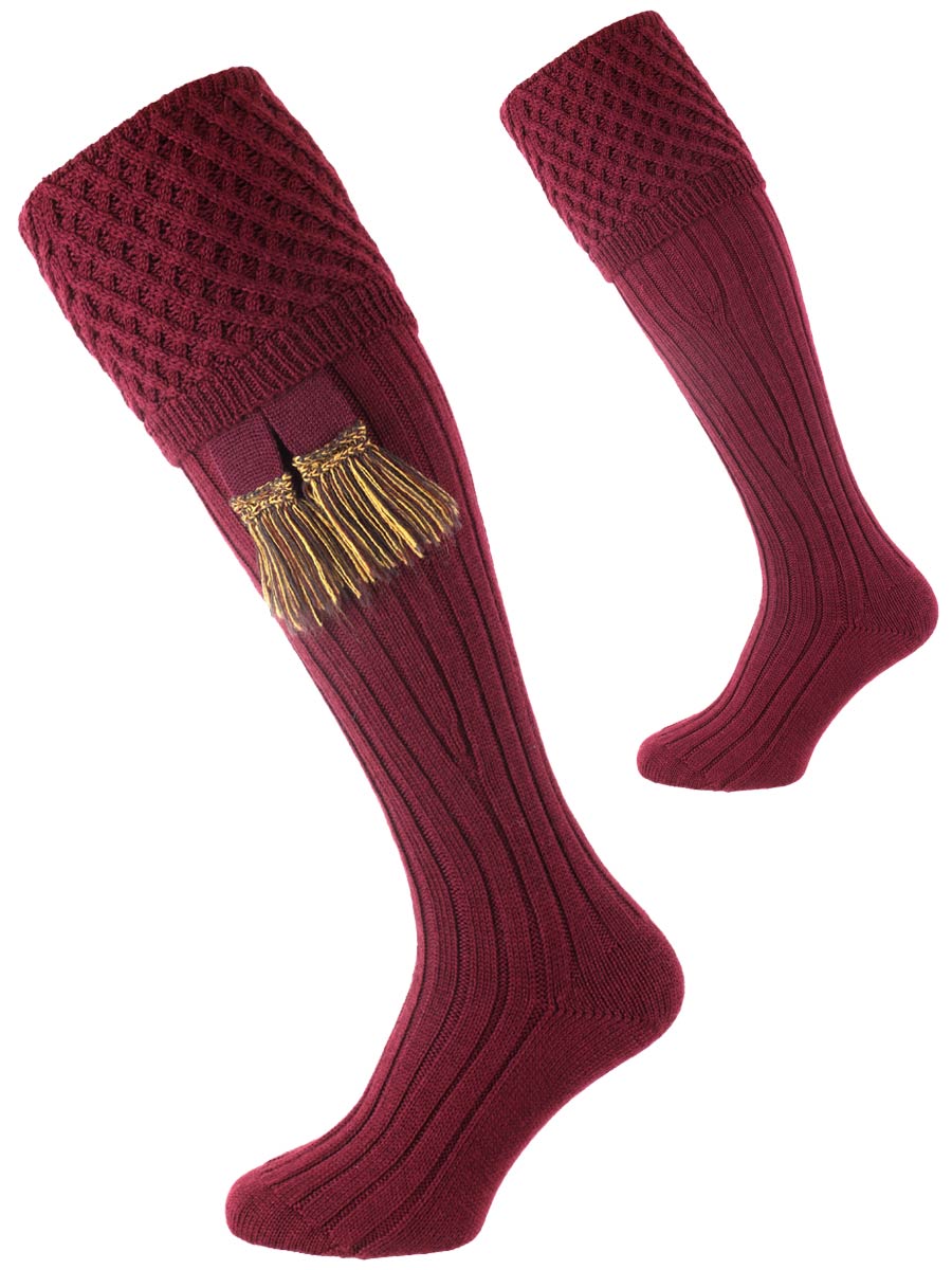 The Chelsea Merino Wool Shooting Sock, Burgundy