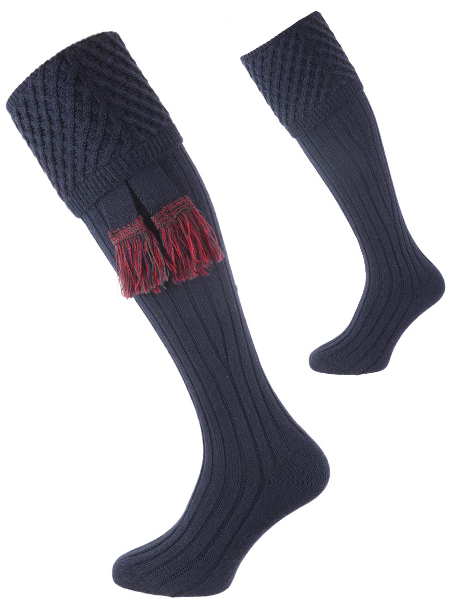 The Chelsea Merino Wool Shooting Sock, Mid Navy