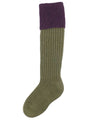 The Junior Lomond Childrens Shooting Socks, Dark Olive & Thistle