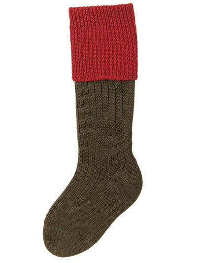 Children's Shooting Sock, Spruce & Brick Red