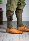 The Hopton Shooting Sock with Garter, Bracken & Mulberry