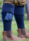 The Hopton Shooting Sock with Garter, Navy & St Andrews Blue