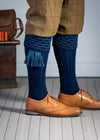 The Hopton Shooting Sock with Garter, Navy & St Andrews Blue