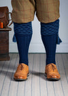 The Hopton Shooting Sock with Garter, Navy & St Andrews Blue