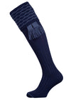 The Hopton Shooting Sock with Garter, Navy & St Andrews Blue