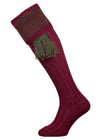 The Penrith Wool Shooting Sock, Burgundy & Olive