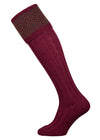 The Penrith Wool Shooting Sock, Burgundy & Olive