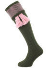 The Penrith Shooting Sock, Olive and Pink