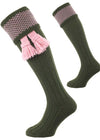 The Penrith Shooting Sock, Olive and Pink