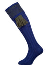 The Penrith Wool Shooting Sock, Sapphire & Olive