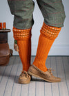 The Lady Honeycomb Shooting Sock & Garter, Burnt Orange
