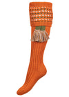 The Lady Honeycomb Shooting Sock & Garter, Burnt Orange