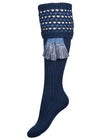 The Lady Honeycomb Shooting Sock & Garter, Indigo