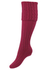 The Lady Harris Shooting Sock, Crushed Raspberry