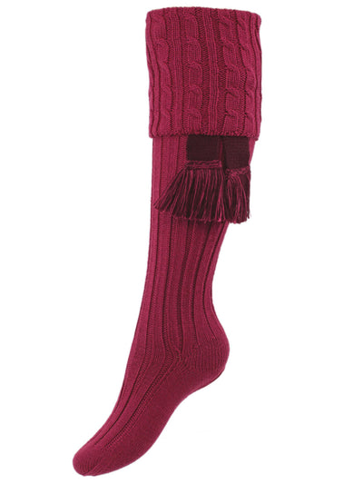 The Lady Harris Shooting Sock, Crushed Raspberry