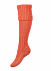Women's peach pink shooting socks, suitable for sporting calf.
