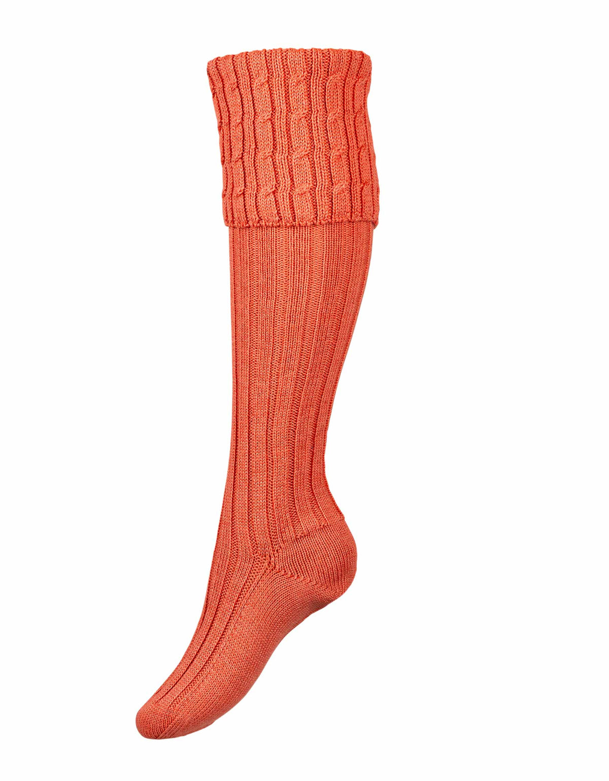 Women's peach pink shooting socks, suitable for sporting calf.