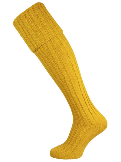 The Skye 'Turmeric' Cashmere Shooting Sock - Turmeric