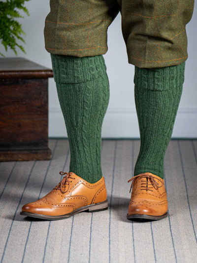 The Skye Cashmere Shooting Sock - Serpentine