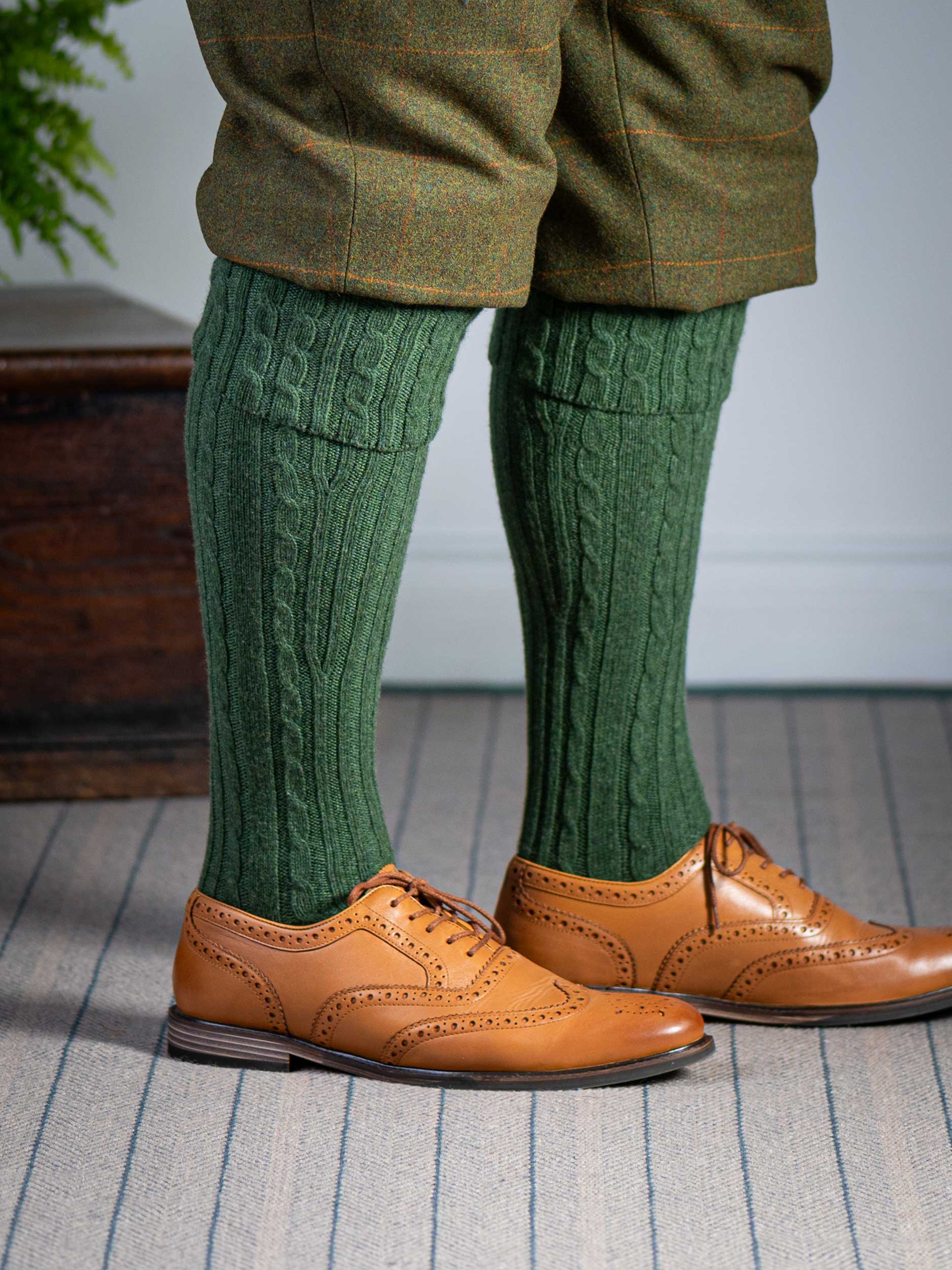 The Skye Cashmere Shooting Sock - Serpentine